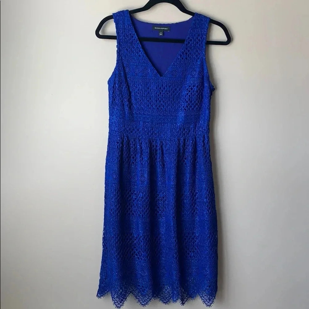 Banana republic royal blue lace dress sz 4